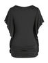 Plus Size Women's Ruffle Sleeve Slant Placket T-shirt