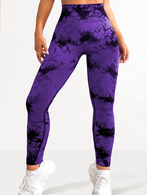 Women's High Waist Seamless Tie-Dye Yoga Leggings