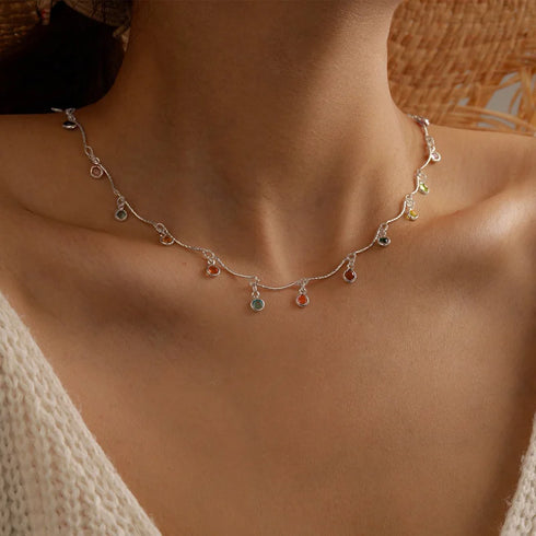Candy Colour Tassel Choker Necklace for Women