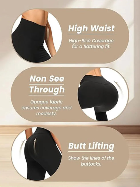 High Waist Flared Yoga Pants in Black