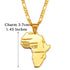 Anniyo Africa Map Pendant Necklace - Silver & Gold