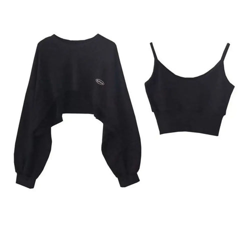 Women's Solid Colour O-neck Long Sleeve Hoodie Sweatshirt