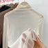 Chic See-Through Long Sleeve T-Shirt in Pink & Green