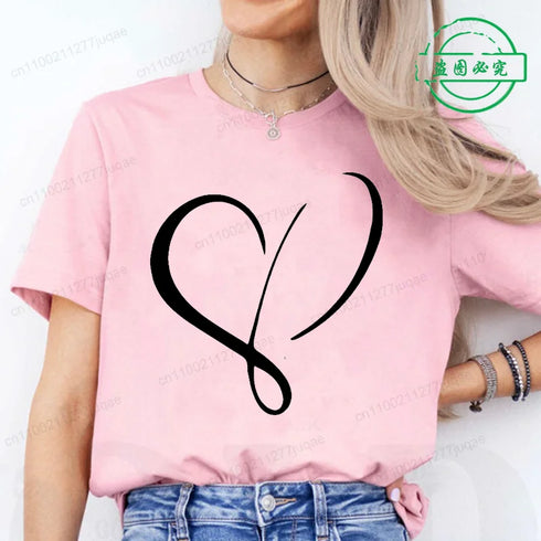 Women’s Heart Design Casual T-Shirt