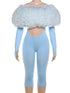 Furry Patchwork Backless Jumpsuit for Women