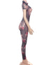 Colorful Print Backless Jumpsuit for Women