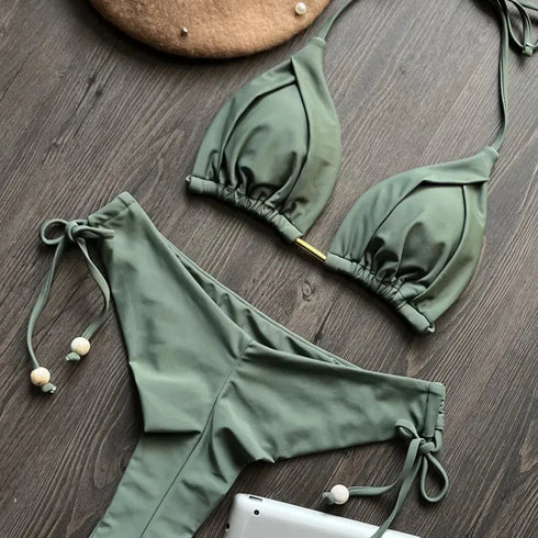 Triangle Halter Bikini Set for Women