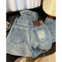 Womens High Waist Loose Fit Straight Leg Denim Jeans
