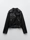 Women’s Slim Fit Black Faux Leather Biker Jacket
