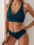 Solid Colour Bikini Split Set in Green