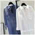 Casual Long Sleeve Blouse with Double Pockets