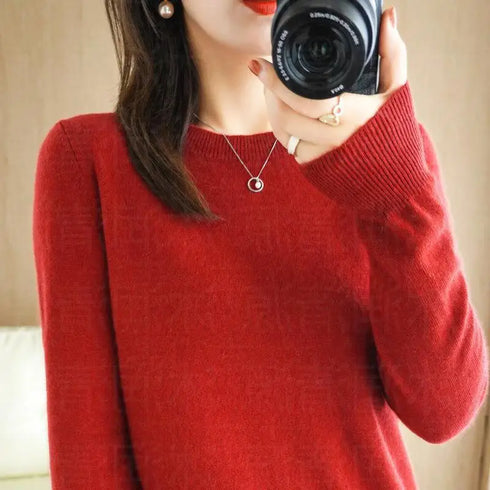 Casual Knitted Pullover Sweater for Women