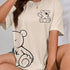 Womans Cotton T-Shirts Kawaii OK Teddy Bear Graphic Tees
