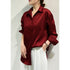 Elegant Satin Finish Long Sleeve Blouse for Women