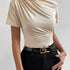 Chic Turtleneck Slim Fit Short Sleeve Top - Perfect Spring & Summer Essential for Women