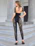 Women's Hollow Out Sheer Skinny Jumpsuit