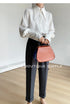 Elegant Satin Silk Blouse with Turn Down Collar