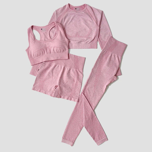 WAREBALL Women's Yoga Set - Long Sleeve Crop Top & Leggings