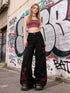 Women's Baggy Butterfly Jeans in Black