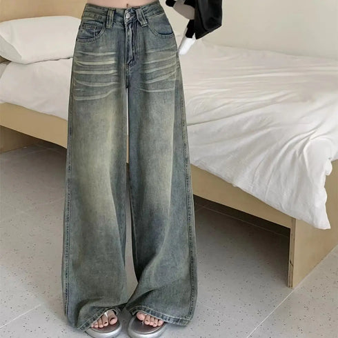 High Waist Loose Straight Leg Jeans for Women