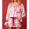 Women's Christmas Pajama Set with Santa Tree Print