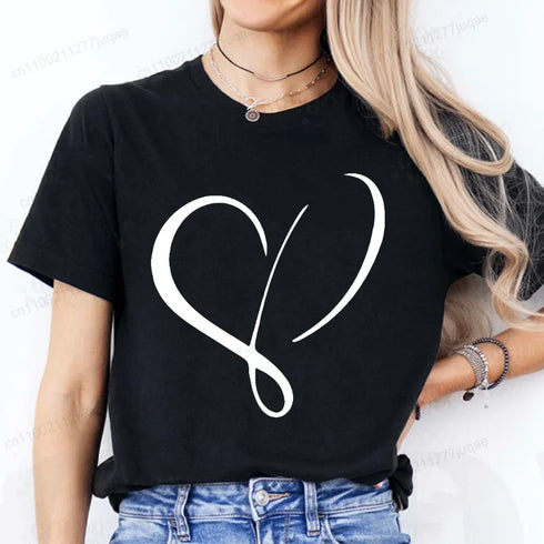 Women’s Heart Design Casual T-Shirt