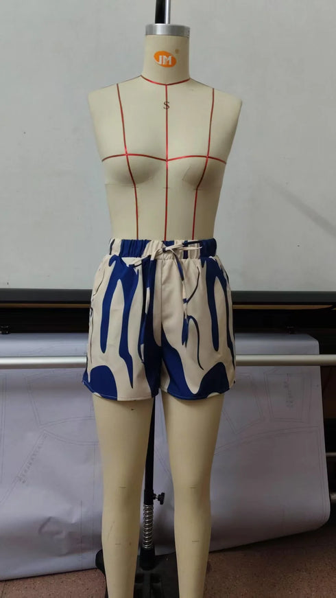 Elegant Floral Print Women's Summer Set