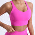 Solid Colour Cross Back Sports Bra with Multiple Straps