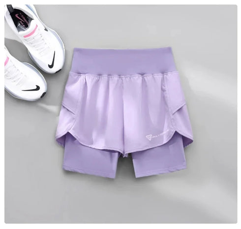 High Waist 2 in 1 Yoga Shorts for Women