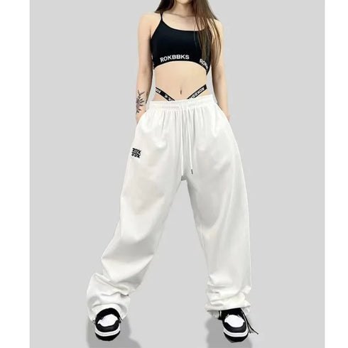 High Waist Drawstring Sports Pants for Women