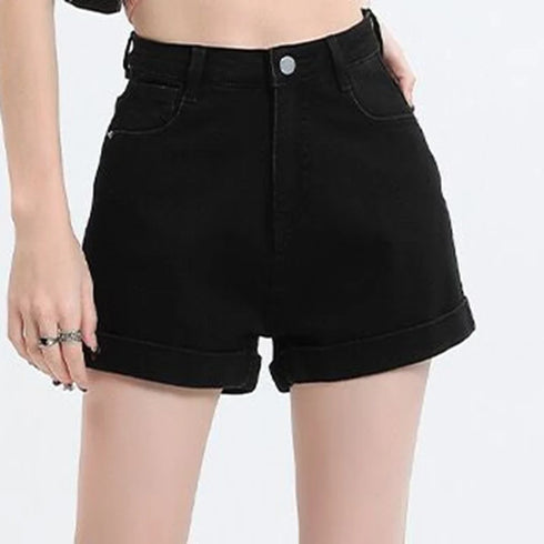 High Waist Denim Mini Shorts for Women