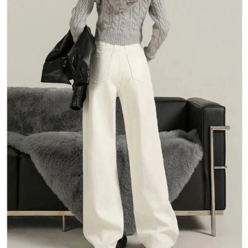 Y2K Flared Jeans in Warm White