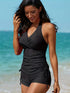 Women's Elegant Black Tankini Swimsuit Set