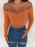Women’s Off Shoulder Long Sleeve T-Shirt