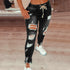 Women's Mid Waist Lace-Up Slim Fit Denim Jeans