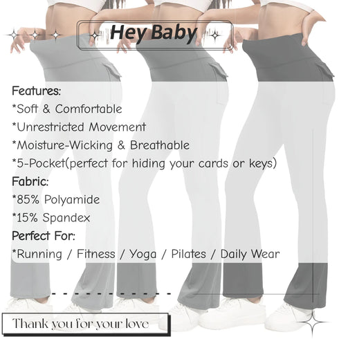 Women's High Waisted Flared Yoga Pants with Pockets