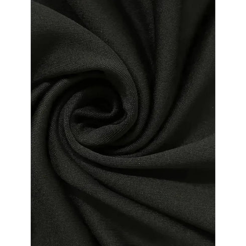 Plus Size V-Neck Short Sleeve Casual T-Shirt in Black