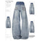 YIBASHU Women's Vintage Blue Wide Leg Jeans