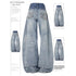 YIBASHU Women's Vintage Blue Wide Leg Jeans