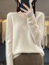 100% Merino Wool V-Neck Pullover Sweater for Women