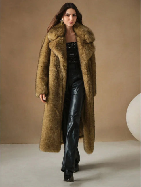 Eco Faux Fur Coat for Women - Stylish Gradient Jacket