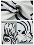 Plus Size Wide Leg Casual Trousers with Print Design