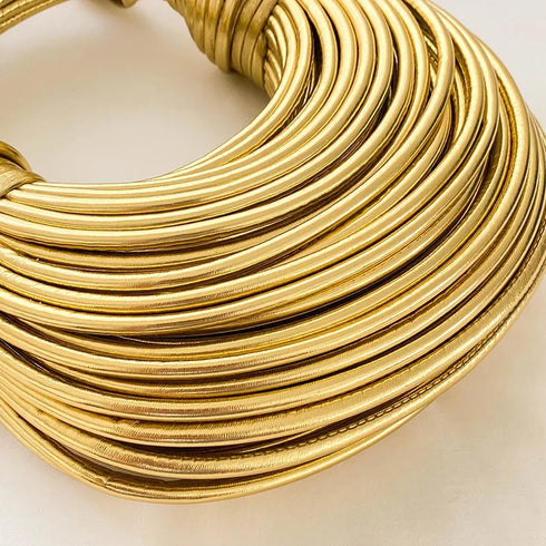 MOODS Luxury Evening Purses Golden Noodle Knot Clutch Bag for Dinner Party Stylish Women's Handbag Fashion Accessory