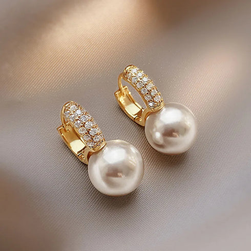 Light Luxury Imitation Pearl Drop Earrings for Women