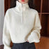 Half Zip Collar Knitted Sweater for Women