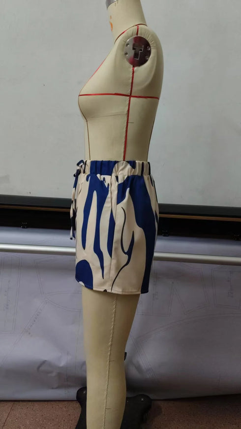 Elegant Floral Print Women's Summer Set