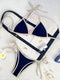 Blue Tie Bikini Swimsuit Set for Women