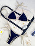Blue Tie Bikini Swimsuit Set for Women