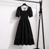 Floral A-Line Chiffon Dress with Short Sleeves