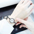 Luxury Silver Bangle Bracelet with Quartz Watch